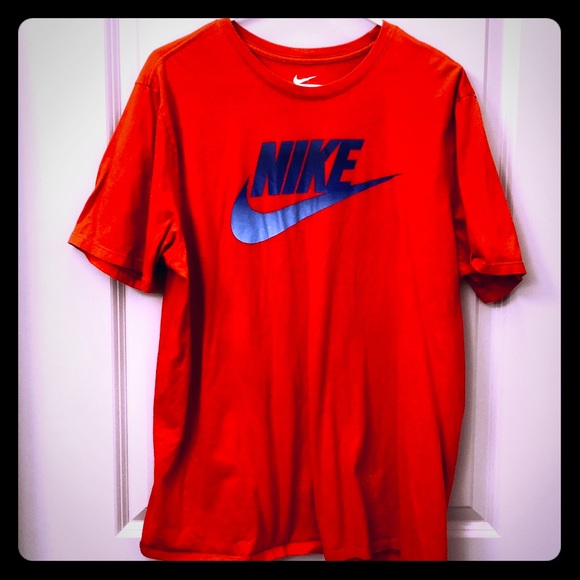 red blue nike shirt